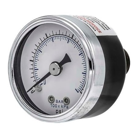 Engineered Specialty Products, Inc PIC Gauges 2" Utility Pressure Gauge, 1/8" NPT, Dry Fillable, 0/200 PSI, Ctr Back Mount, 102D-208G
